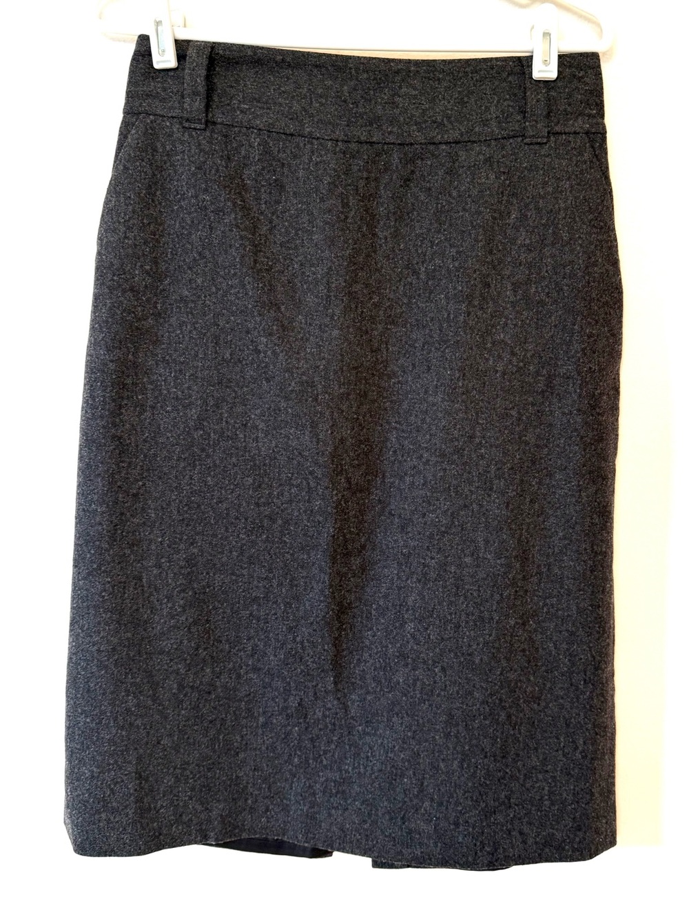 Vintage Banana Republic Charcoal Gray Wool Pencil Skirt Size 8